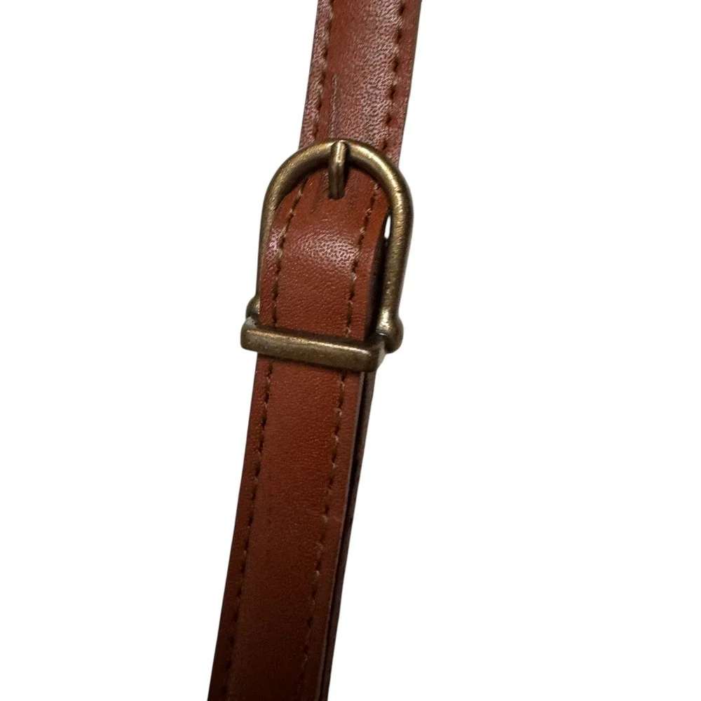 Vintage Esprit Crossbody Bag Shoulder Purse Brown Cream Small Flap retro 90s‎ - Picture 5 of 11